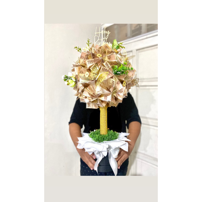 Golden Money Tree / Pohon Uang / Hadiah Unik / Hadiah Besar / Hadiah Jumbo
