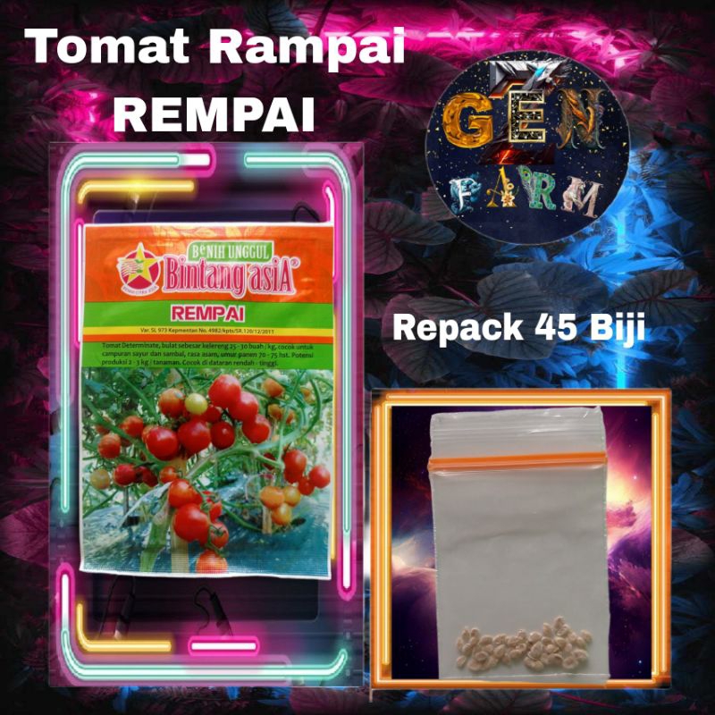 Benih Tomat Rampai Rempai Bintang Asia Bibit Tomat Rampai Benih Tomat Rempai Cherry Repack 45 Biji
