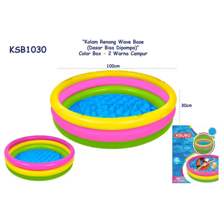 Istanatoys KOLAM RENANG ANAK PELANGI 3 RING KISUBO SWIMMING POOL 100 X 30 CM