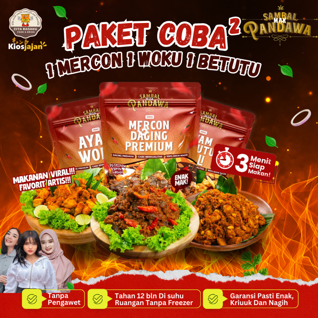 

Paket Coba Coba Sambal Mak Pandawa@100gr - HALAL