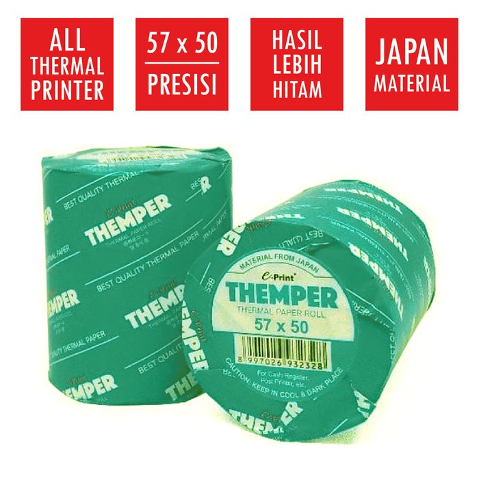 

(1 Roll) Kertas Thermal Paper THEMPER 57 x 50 | 57x50 E-PRINT EPRINT