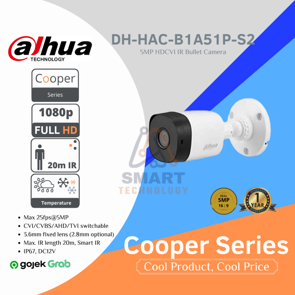 DAHUA COOPER B1A51P OUTDOOR 5MP CCTV ANALOG