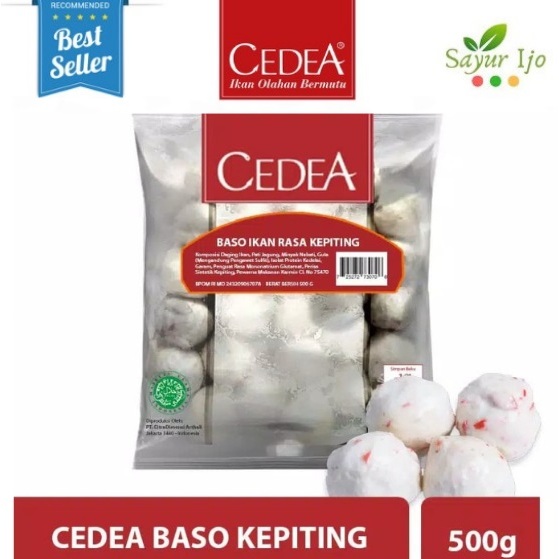 

Cedea Baso Ikan & Kepiting 500 Gram / Pack Fresh Frozen Fish Crab Meatball Bakso Ikan Olahan