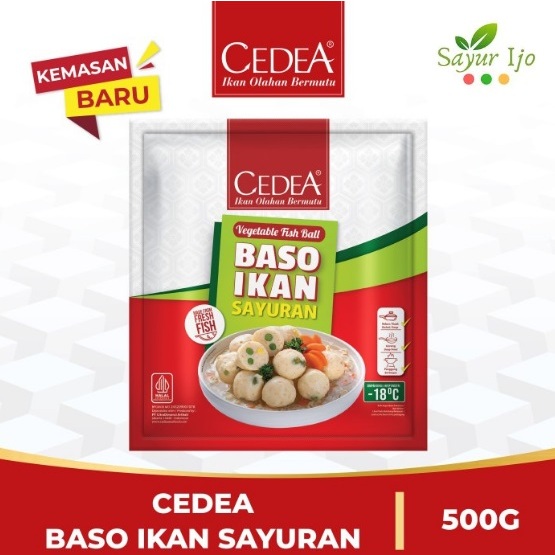 

Cedea Bakso Ikan Sayuran 500 Gram / Pack Fresh Frozen Fish Vegetables Seafood Baso Olahan