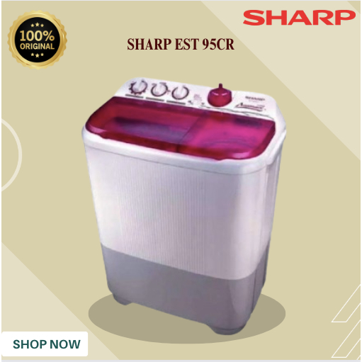 MESIN CUCI 2 TABUNG SHARP EST 95CR 9KG/EST-95CR-9KG/EST 95CR 9KG/EST 95CR 9KG/Sharp Original
