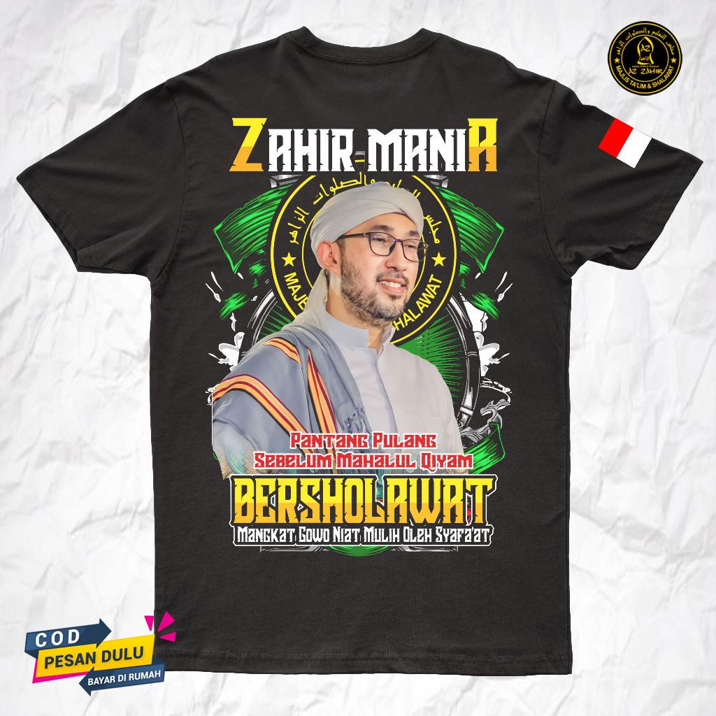 Kaos Dakwah Az Zahir Pecinta Sholawat | Baju Sholawat Zahir Mania | T-shirt Dakwah Terbaru Islami | 