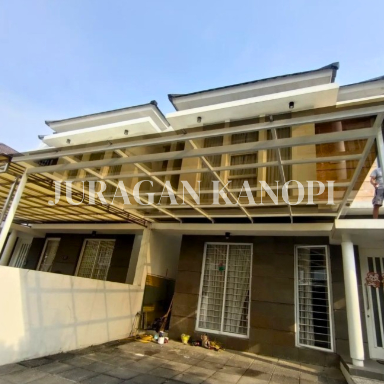 kanopi atap SolarFlat solid kaca transparan bergaransi 5 tahun