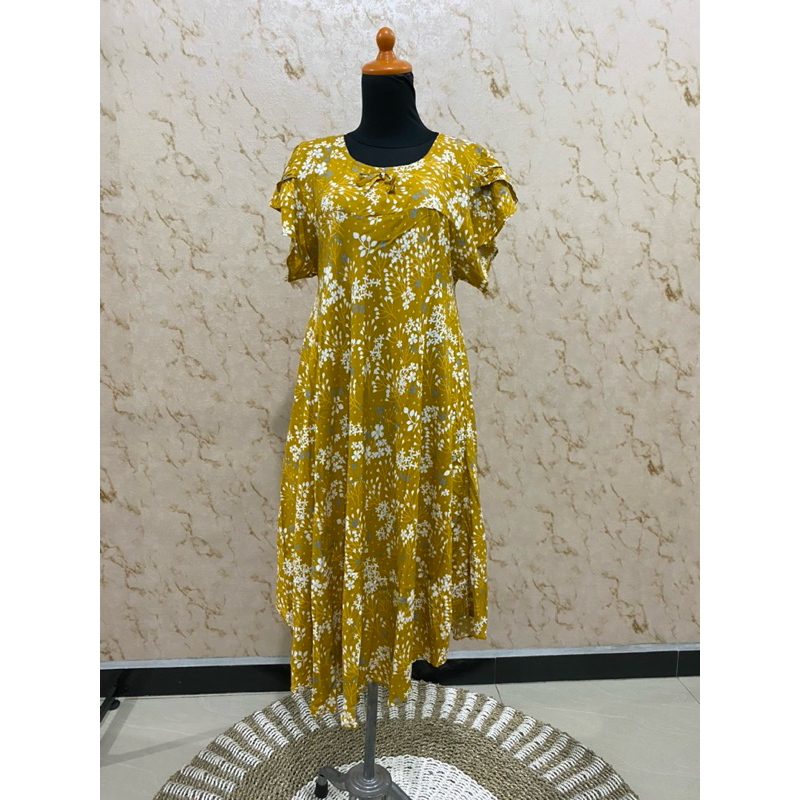 Daster Klok Gajah Putih Tangan Daun