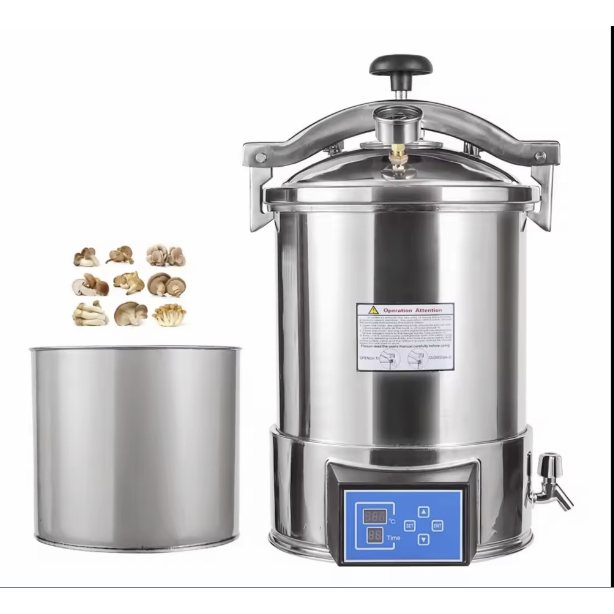 Autoclave Digital 18 Liter jamur kecil portabel untuk budidaya jamur