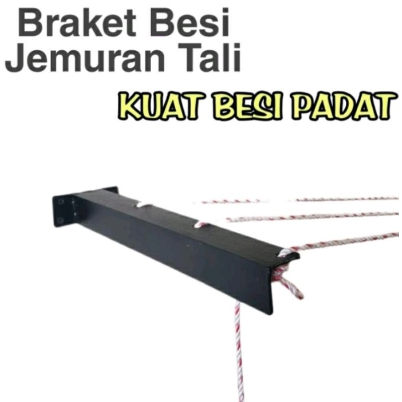 Sepasang bracket besi untuk jemuran tali pakaian tempel dinding bahan besi kuat