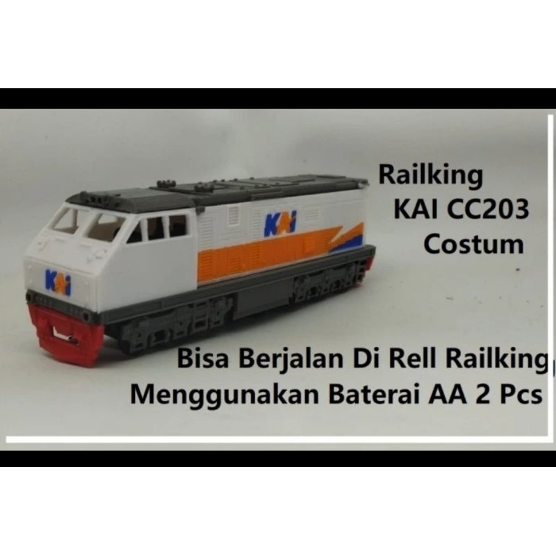 Mainan Lokomotif Kereta Api KAI CC 203 Railking Costum