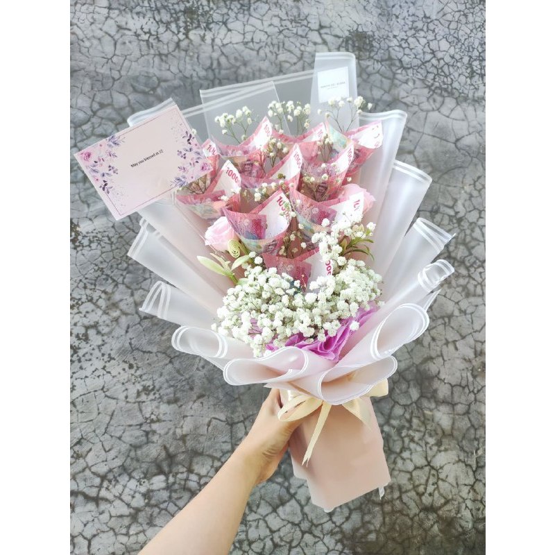 Buket Uang 100ribu 10 Lembar / Money Bouqet Vancyy Florist / Buket Uang Batam / Money Buket Gift / B