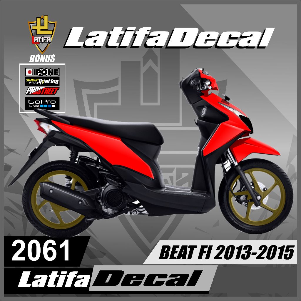 Sticker Decal Motor Beat Fi Old 2013 2014 2015 Full Body Stiker Decal Polos Fullbody Beat Fi Lama / 