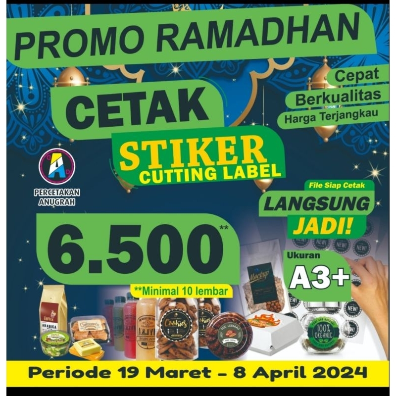 

Stiker Kemasan | Label Snack | Half Cut | A3+ | Anti Air dan Tidak Anti Air ada Semua