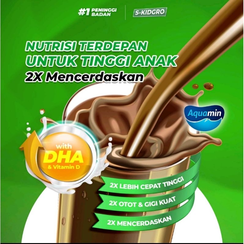 

S-KIDGRO Susu Peninggi Badan Anak Terbaik Tinggi Kalsium Original