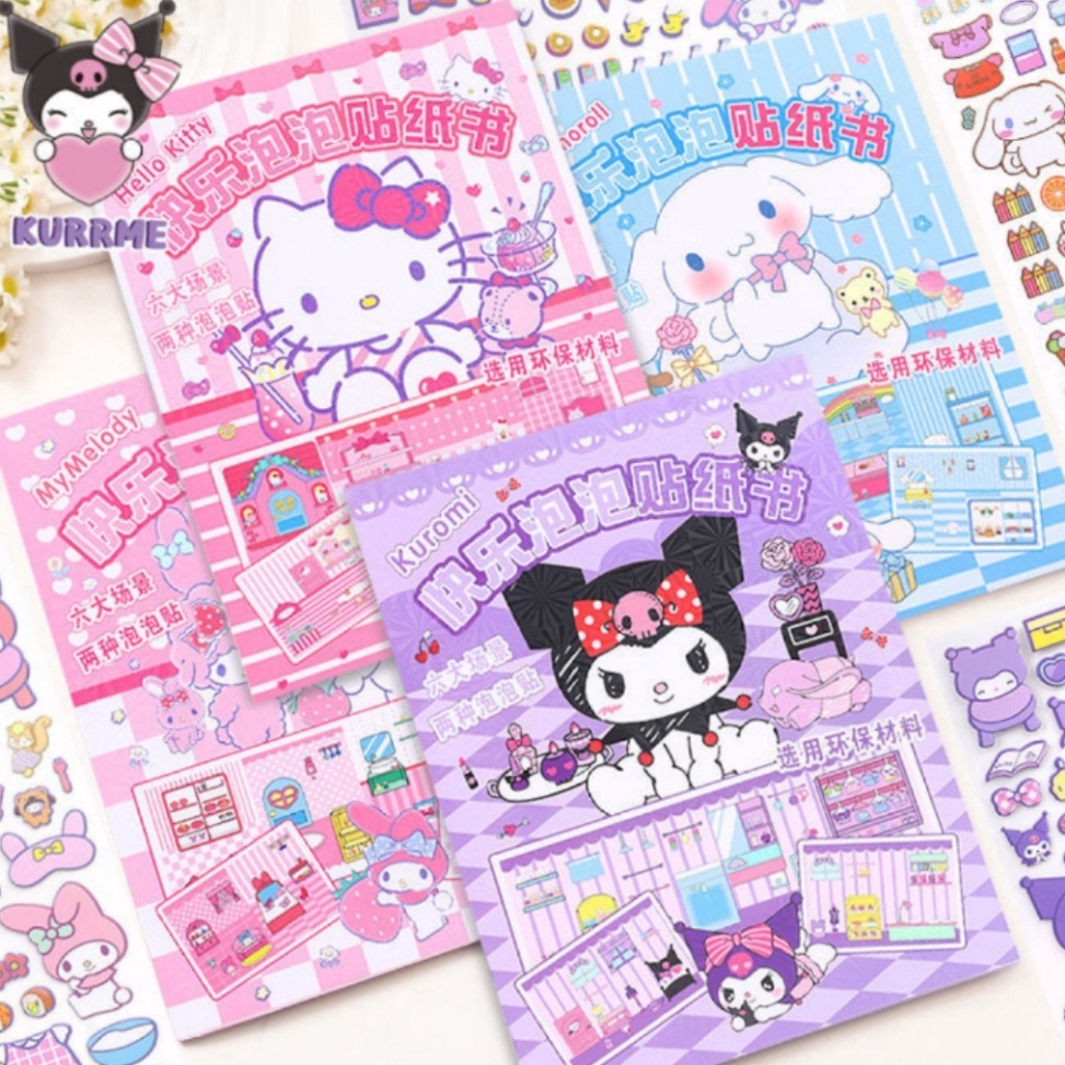 

XSO379 D2289 COD Ukuran super besar Tidak perlu memotong Quiet Book Buku Sticker Lucu Jumbo Bubble 3D Sticker Book Aesthetic DIY Buku Edukasi Puzzle Premium Cinnamoroll Kuromi Melody Hello Kitty