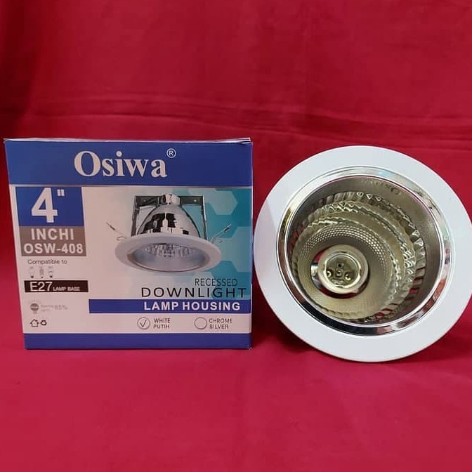 Paling Disukai OSW48 Fitting DownLight Rumah Lampu E27 4 Putih Osiwa