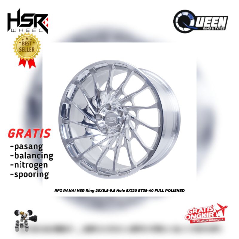 VELG RACING FORGED HSR RFG RANAI R20 PCD 5X120 untuk mobil BMW