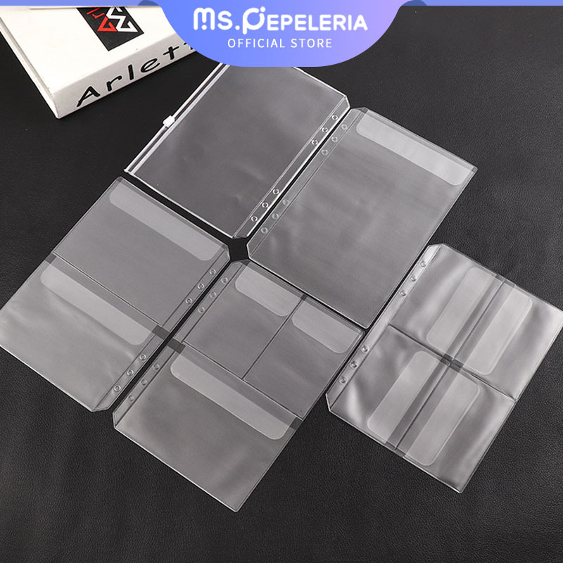 

A6 A5-hole Transparent Hand Book Bags / Binder Pocket Kantong / Japanese Hand account Book Loose-leaf Storage Bag Zipper bag Accessories-Ms.Pepeleria