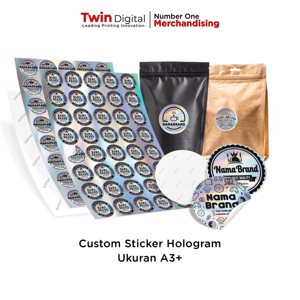 

MVS627 Ready Stok Twindigital Stiker Hologram Label Kemasan Produk Kemasan Stiker Hologram A3