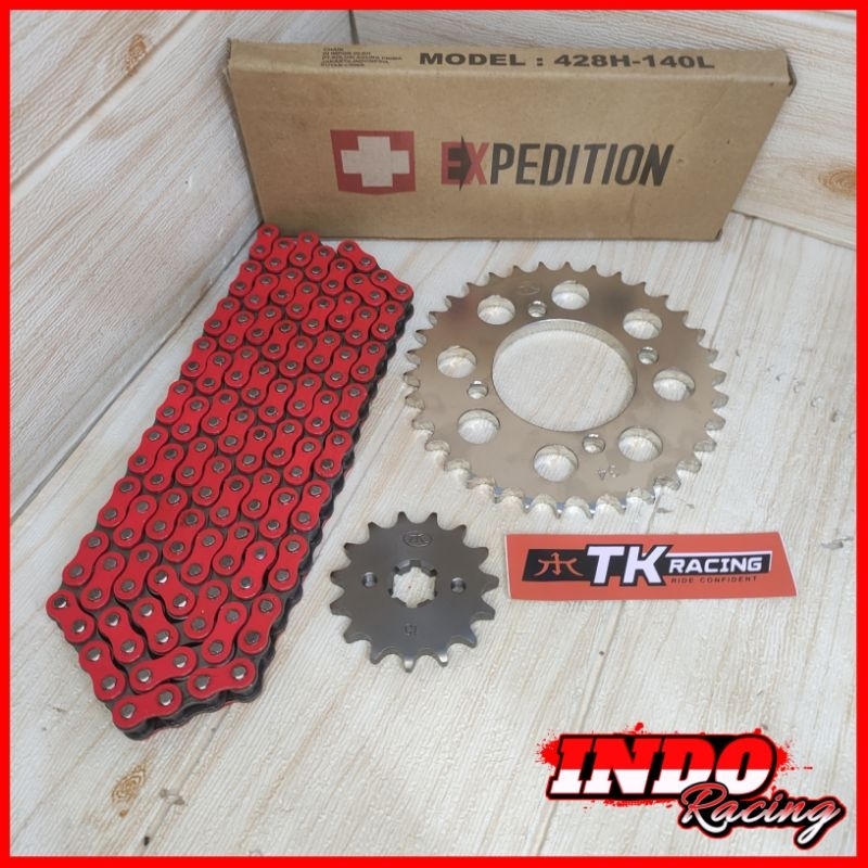 Gir Gear Set 428 RX King F1 ZR Jupiter MX Jupiter Z Vega TK Racing Rantai Merah Expedition & VZM Rac