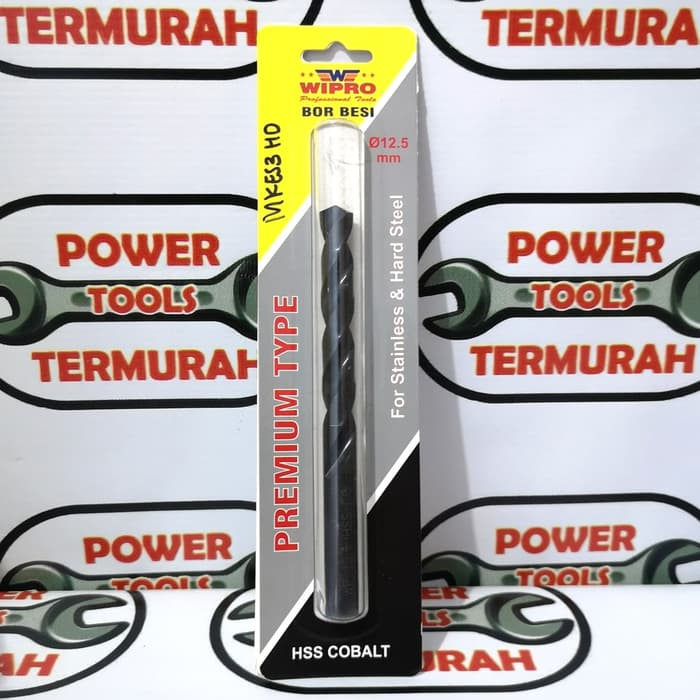 

Mata Bor Besi 12.5 mm Stainless HSS Cobalt WIPRO Hitam Stainless Steel