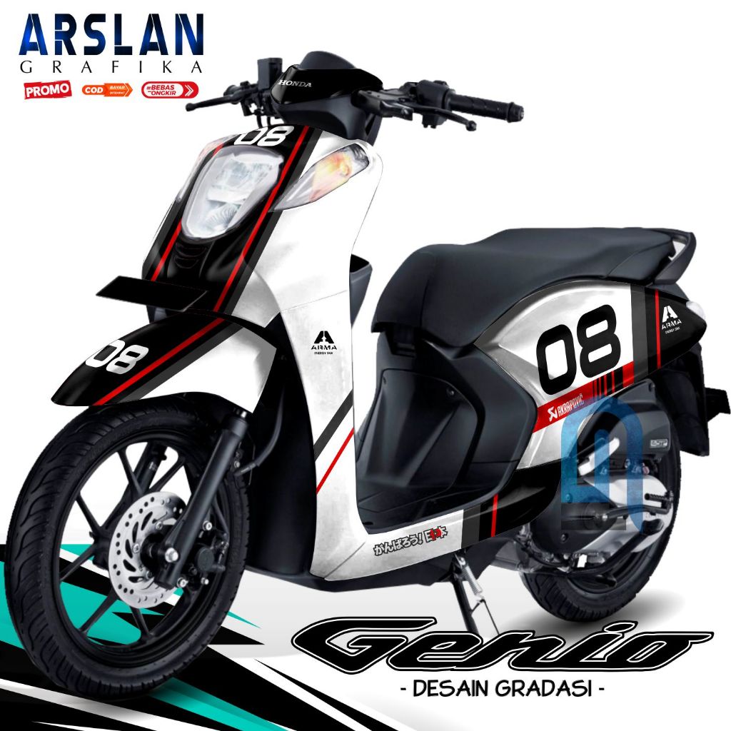 Decal GENIO Full Body Stiker Honda GENIO Full Body Dekal GENIO Full Body Variasi / Desain Cafe Racer