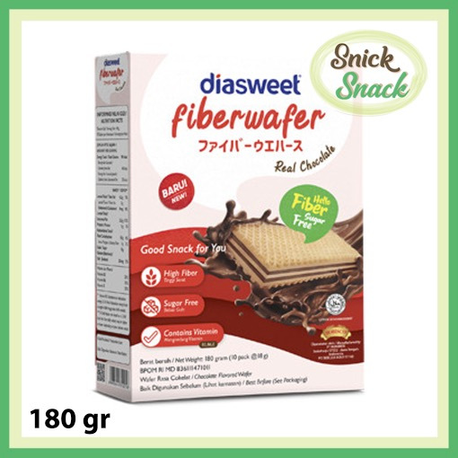 

Diasweet Fiberwafer Coklat 180 gr Box Wafer Bebas Gula Sugar Free Snack Diabetes Rendah Kalori Kaya Serat Fibre