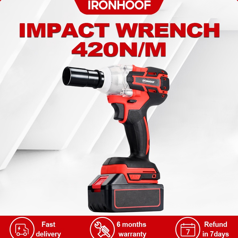 SALE IRONHOOF Impact Wrench Brushless 42NM Mesin Bor Impact 24V
