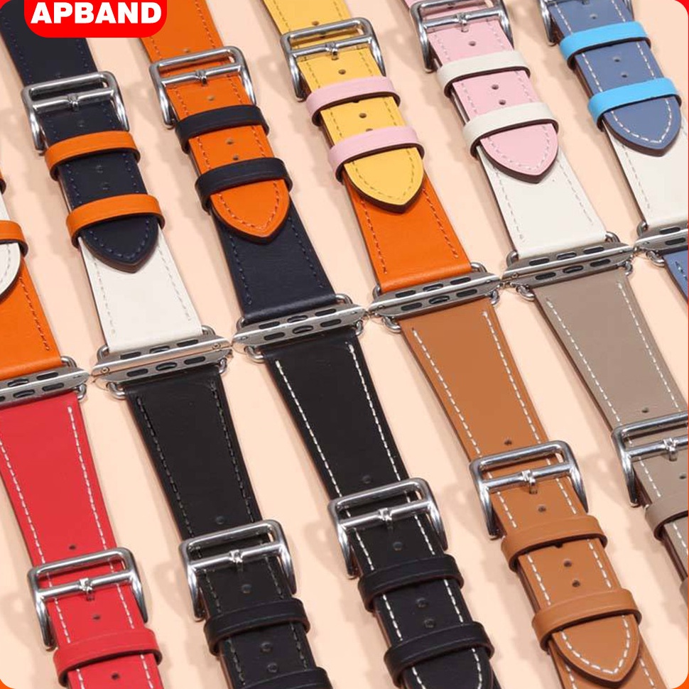 HARGA TERMURAAH Single Tour Ring Leather Strap for apple Watch Ultra 2 Ultra 9 8 7 49mm 45mm 41mm 6 