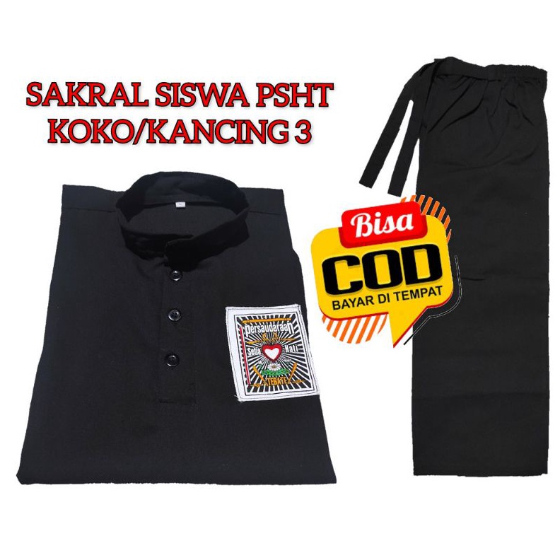 ART J99R SAKRAL SISWA PSHT KANCINGBaju siswa PSHT  Setelan Baju Siswa Model KOKO  Seragam Silat  Baj