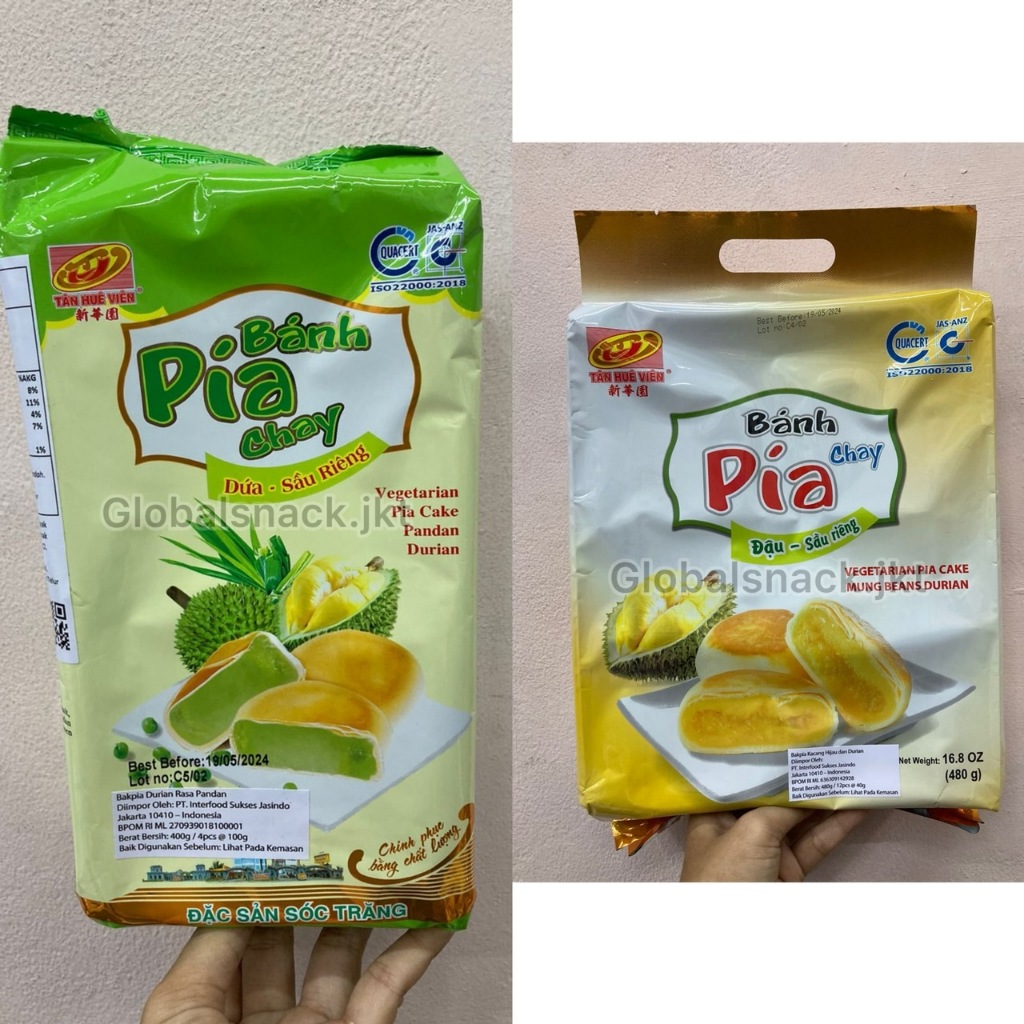 

[PACK] BANH PIA CAKE DURIAN PIE DUREN VIETNAM VEGETARIAN MUNG BEANS / BLACK SESAME / DURIAN PANDAN / MISCELLANEOUS
