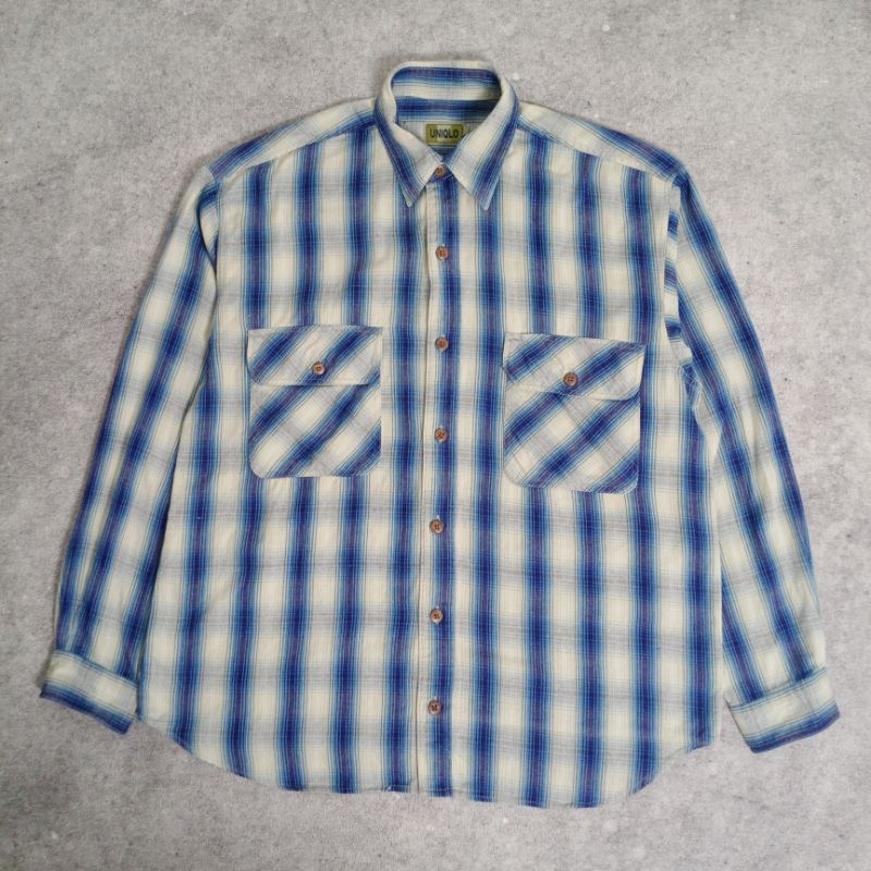 Uniqlo Vintage Two Pocket Veterano Flanel Shirt, Flanel Vintage, Flanel Second Original