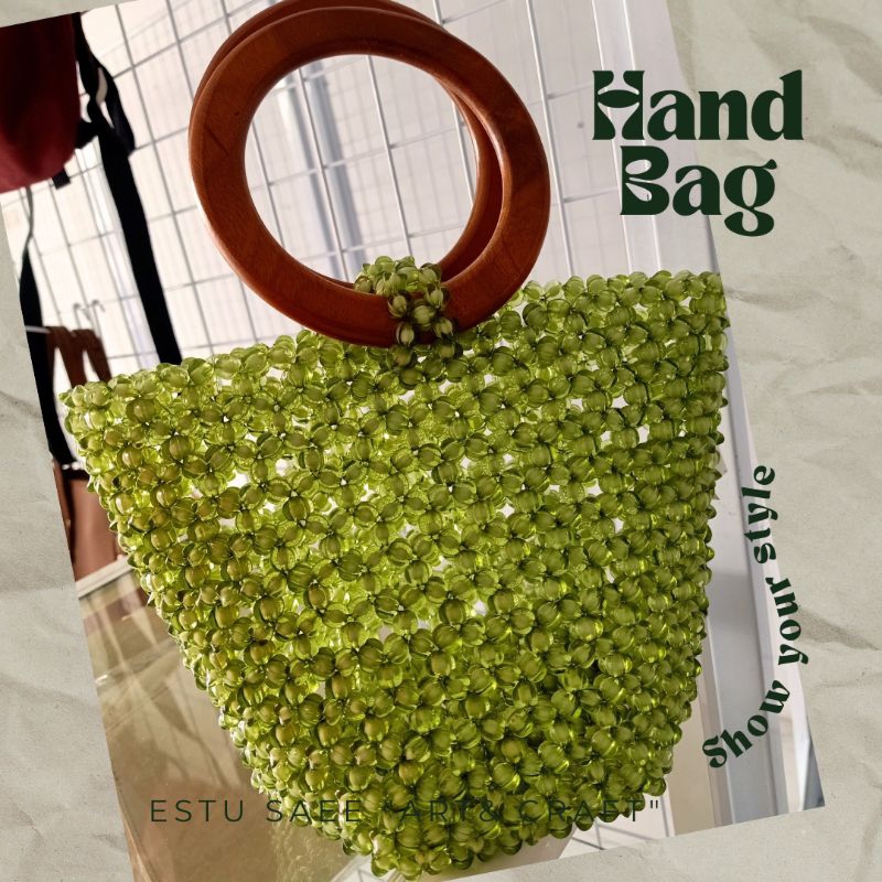 Handle Bag Hand beads bag/ Tas Jinjing Wanita handmade manik-manik/ Tas wanita mewah clasic