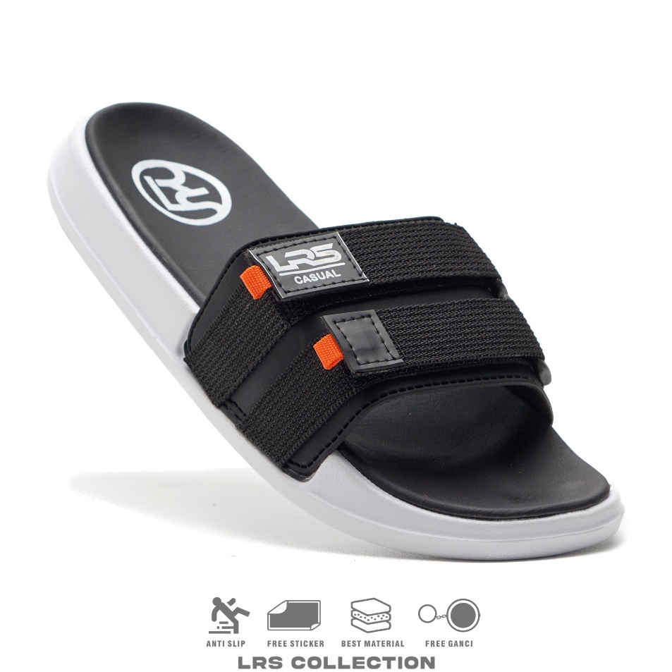 Terbatas Lrs Pervez Grey  Sandal slide slop ringan sendal main traveling Lrs Casual