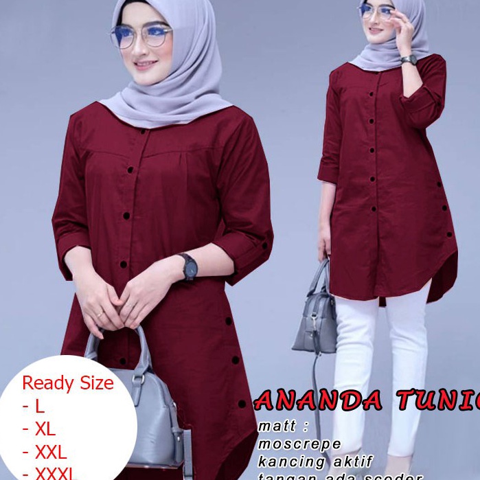 PROMO SALE Ananda Tunik  Logo Smile LS  Ukuran M3XL  Matt Moscrepe