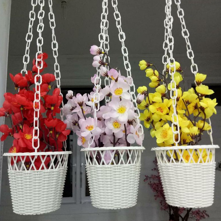 MWP235 GROSIR BUNGA SAKURA GANTUNG RANTAI Bunga sakura hias sakura plastik pajangam murah