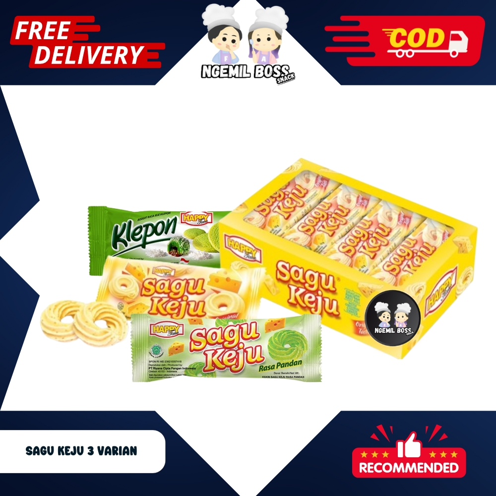 

Kue Kering Sagu Keju Happy Time (1 Pack Isi 20 pcs Netto 10gr)