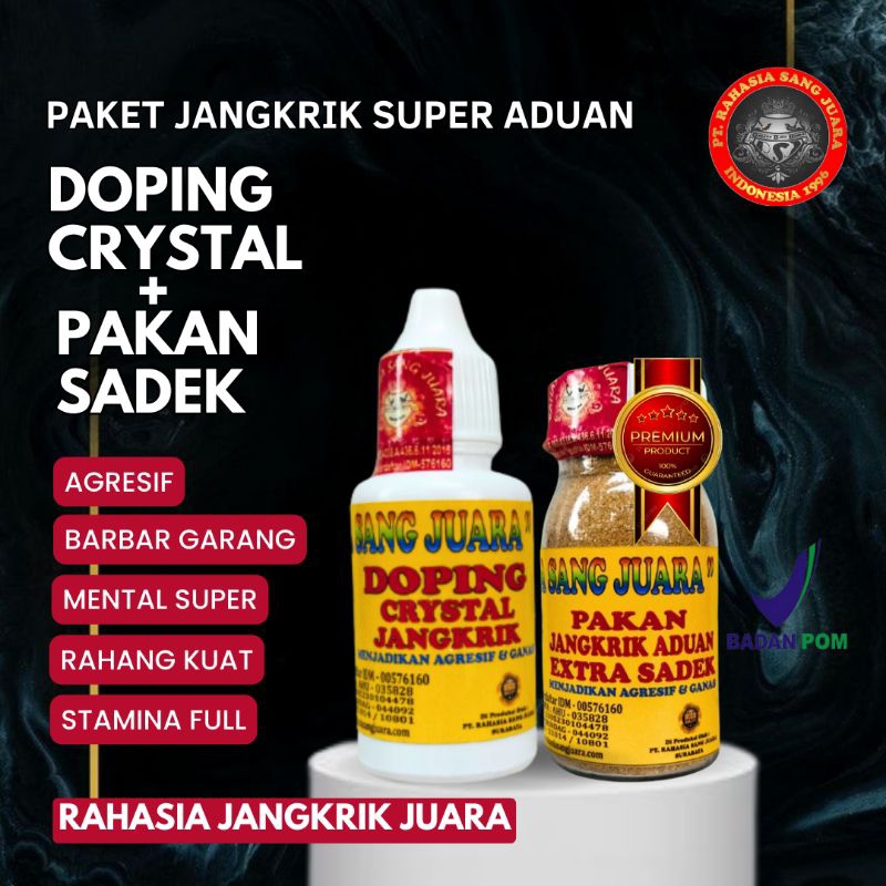 PAKET BUNDLING PAKET JANGKRIK ADUAN DOPING + PAKAN SADEK  Jangkrik Super Aduan - Rahasia Sang Juara