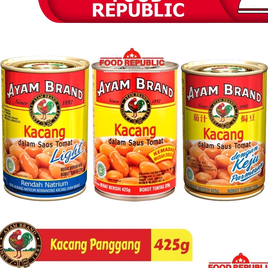 

Stok terbaru AYAM BRAND BAKED BEANS 425 GR KACANG SAOS TOMAT LIGHT CHEESE TOMATO