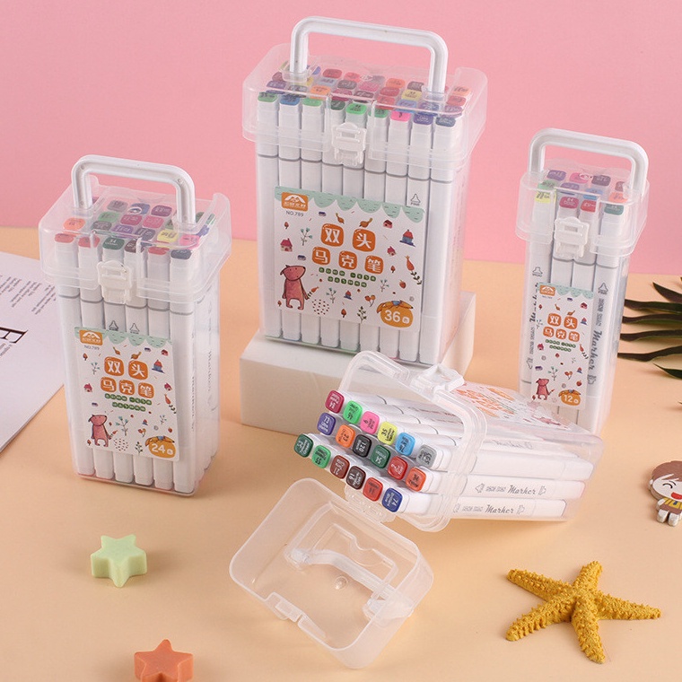 

IUR699 BAYAR DITEMPAT Spidol Berbasis Minyak Ujung Ganda Set Lengkap Spidol Anak 24 Warna 36 Warna 48 Warna Pensil Cat Air Set Berwarnawarni