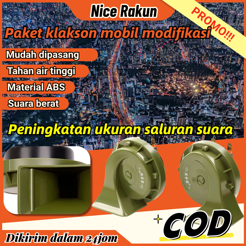 Klakson Keong waterproof anti air double + Aksesoris Motor mobil 24 V Suara Seperti Denso Dan Hella 