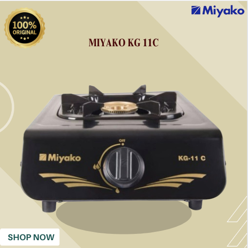 KOMPOR GAS MIYAKO 1 TUNGKU KG 11C/KG11C/KG-11C/KG11 C/KG-11 C/KG11C/ORIGINAL MIYAKO/BERGARANSI RESMI
