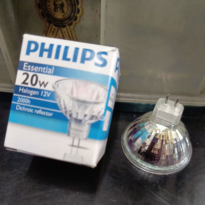 Lampu Halogen 12v 20w GU-5,3  36' cahaya kuning/warm white Philips