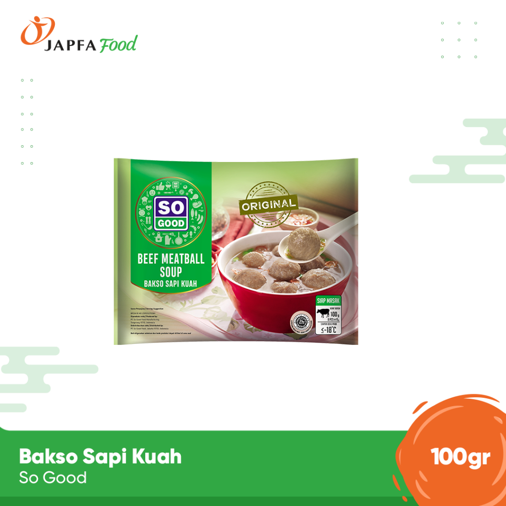 

So Good Bakso Sapi Kuah 100gr/ Bakso Sapi Instant Halal dengan Kuah Spesial Siap Masak