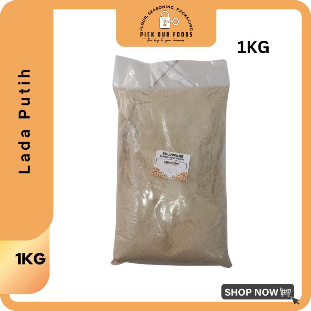 

Lada Putih Bubuk | White Pepper | Lada Bubuk | Lada Bubuk Tabur 1kg / Lada 500gr