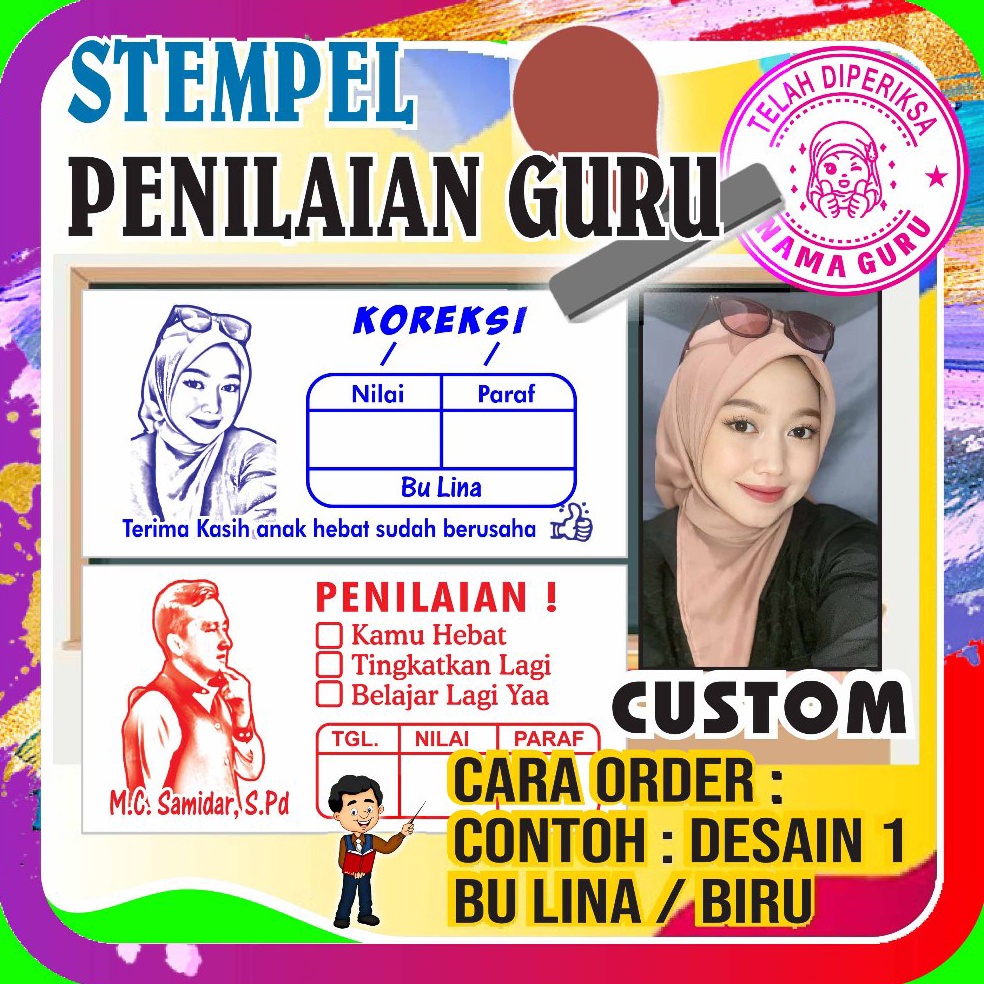 ROY699 FLASH SALE STEMPEL REWARD MURAH  CETAK STEMPEL CHECKED PENILAIAN GURU TK SD PAUD ANAK  STEMPE