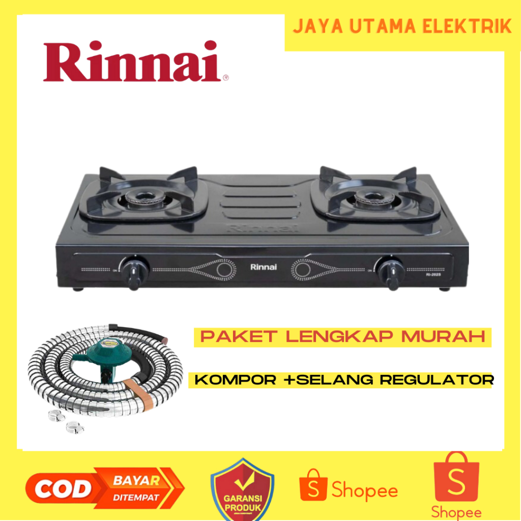 Kompor Gas Rinnai 2 Tungku RI-202 S /kompor/kompor 2 tungku/ kompor rinnai