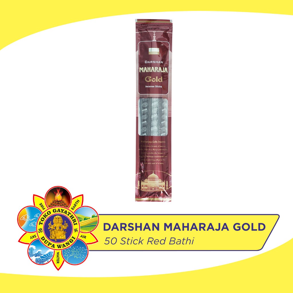 Dupa Wangi Aromaterapi Red Bathi Darshan - Maharaja Gold 50 Sticks