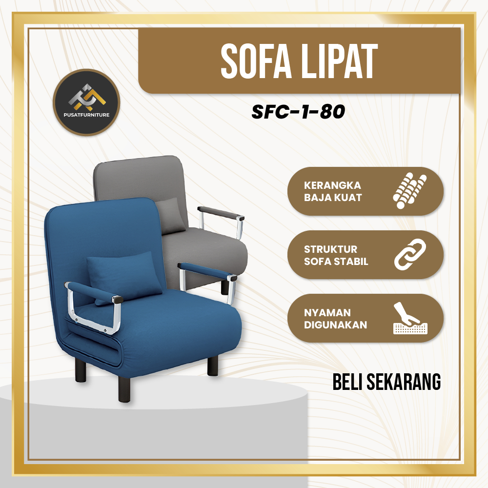 Sofa Lipat Minimalis Size 80CM Sofa Bed Lipat Sofa Malas Lipat Multifungsi